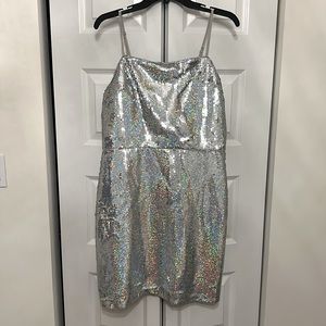 Silver sequenced Gianni Bini dress